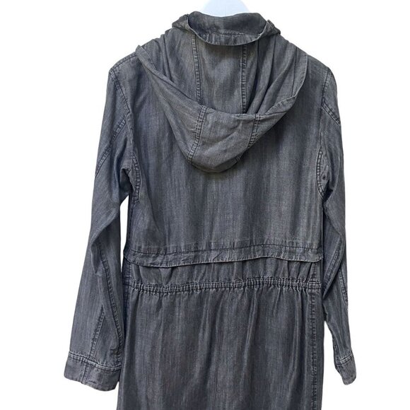 W by WORTH Jacket Size P (XS/S) Denim Gray Wash Tencel Casual Utility Coat - Picture 3 of 11